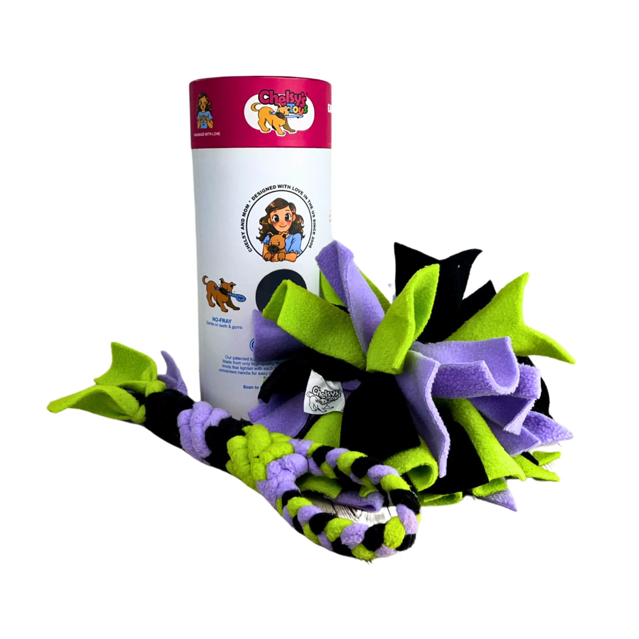3-in-1 Enrichment Tube — Tug, Treat Dispenser & Snuffle Ball