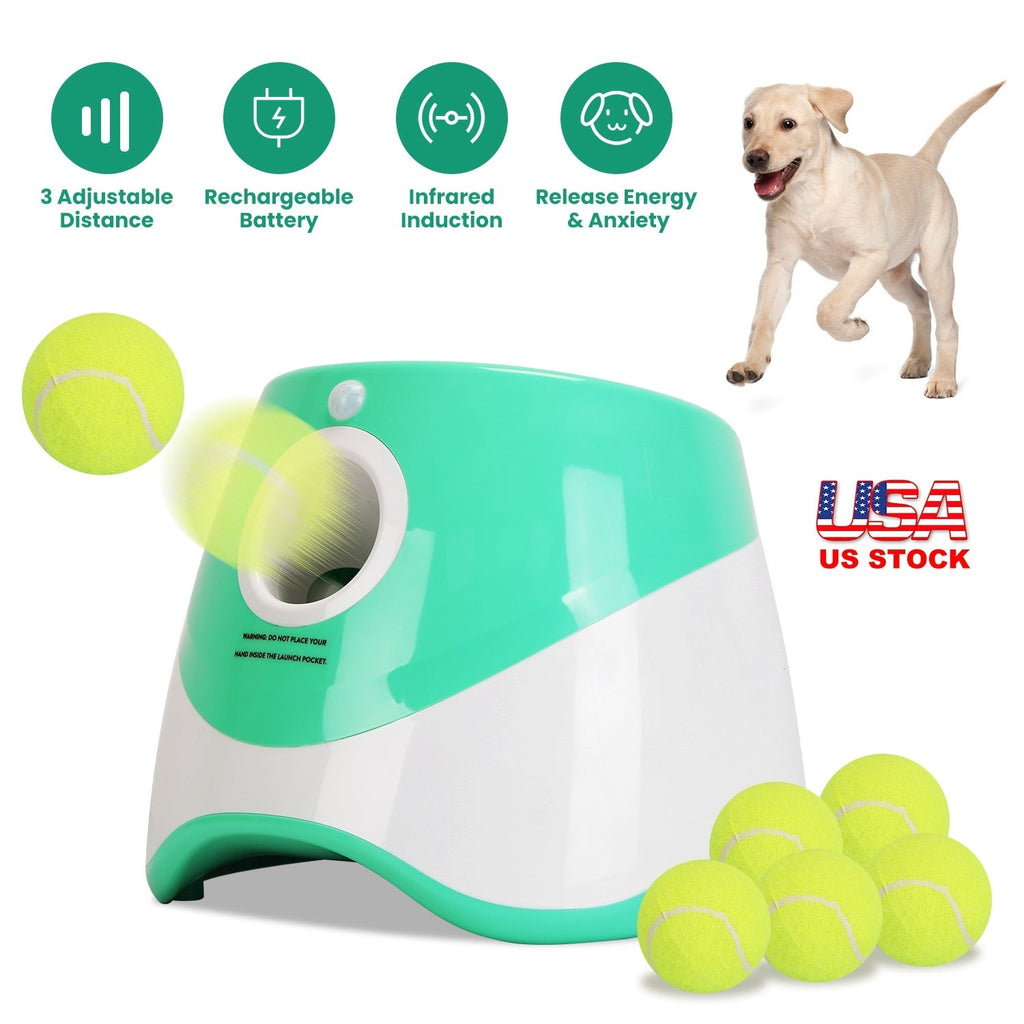 Automatic Ball Launcher — Includes 6 Tennis Balls